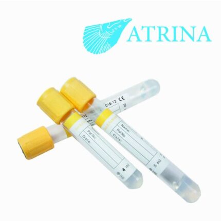 ПРОБИРКА ATRINA С АКТИВАТОРОМ И ГЕЛЕМ, ОБЪЕМ: 5МЛ, ПЛАСТИКОВАЯ С ЖЕЛТОЙ КРЫШКОЙ