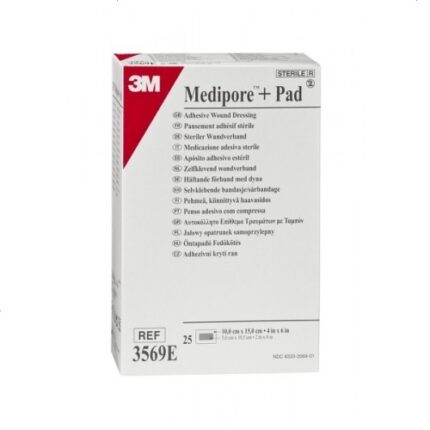 Повязка адгезивная для закрытия ран Medipore™+PAD, гипоаллергенная размерами 10см х 15см